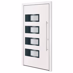 Porta Ingresso Bianca 100x200 cm in Alluminio e PVCcod mxl 94057 - Vista aggiuntiva 2