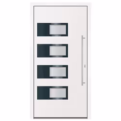 Porta Ingresso Bianca 100x200 cm in Alluminio e PVCcod mxl 94057 - Vista aggiuntiva 3
