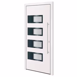 Porta Ingresso Bianca 100x210 cm in Alluminio e PVCcod mxl 70045 - Vista aggiuntiva 2