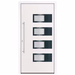 Porta Ingresso Bianca 100x200 cm in Alluminio e PVCcod mxl 117997 - Vista aggiuntiva 3