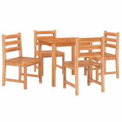 vidaXL Set da Pranzo per Giardino 5 pz in Legno Massello di Teak - Vista aggiuntiva 3