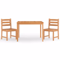 vidaXL Set da Pranzo per Giardino 3 pz in Legno Massello di Teak - Vista aggiuntiva 2