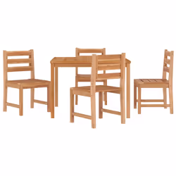 vidaXL Set da Pranzo per Giardino 5 pz in Legno Massello di Teak - Vista aggiuntiva 3