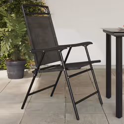 VidaXL 3157294 sedia da esterno Terrazzo Seduta imbottita Acciaio, Tessile Grigio