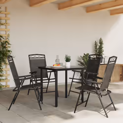 VidaXL 3157294 sedia da esterno Terrazzo Seduta imbottita Acciaio, Tessile Grigio