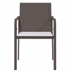 VidaXL 364093 sedia da esterno Terrazzo Seduta imbottita Poliestere Crema, Bianco - Vista aggiuntiva 4