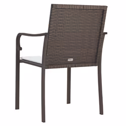 VidaXL 364093 sedia da esterno Terrazzo Seduta imbottita Poliestere Crema, Bianco - Vista aggiuntiva 6