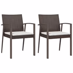 Sedie Giardino con Cuscini 2pz Marroni 5,56x57x83 cm Polyrattancod mxl 129818 - Vista aggiuntiva 2