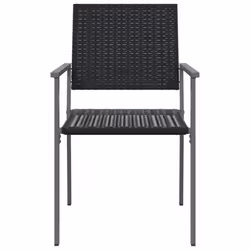 VidaXL 364098 sedia da esterno Terrazzo Rattan sintetico, Acciaio Nero - Vista aggiuntiva 4