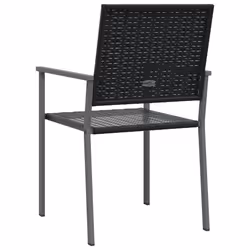 VidaXL 364098 sedia da esterno Terrazzo Rattan sintetico, Acciaio Nero - Vista aggiuntiva 6