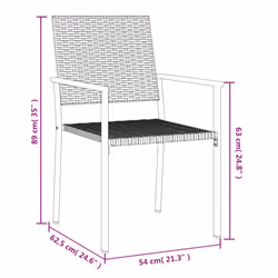 VidaXL 364098 sedia da esterno Terrazzo Rattan sintetico, Acciaio Nero - Vista aggiuntiva 8
