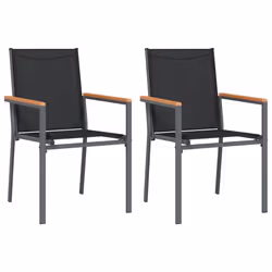 Sedie da Giardino 2 pz Nere 55x61,5x90 cm Textilene e Acciaiocod mxl 106888