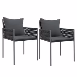 Sedie da Giardino con Cuscini 2pz Nere 54x61x83cm in Polyrattancod mxl 105858 - Vista aggiuntiva 2