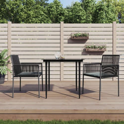 Vidaxl - Sedie Giardino con Cuscini 2 pz Nere 54x60,5x83,5 cm Polyrattan