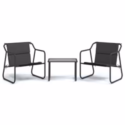 vidaXL Set Salotto da Giardino 3 pz con Cuscini in Acciaio Antracite - Vista aggiuntiva 2