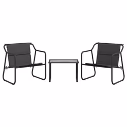 vidaXL Set Salotto da Giardino 3 pz con Cuscini in Acciaio Antracite - Vista aggiuntiva 3