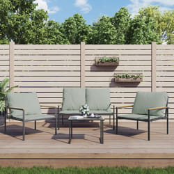 Set Salotto da Giardino 3 pz con Cuscini in Acciaio Antracitecod mxl 126364