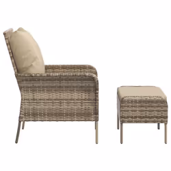 VidaXL 364114 sedia da esterno Terrazzo Seduta imbottita Poliestere Beige - Vista aggiuntiva 4