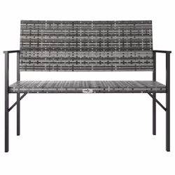 Panca da Giardino a 2 Posti in Polyrattan Grigiocod mxl 105848 - Vista aggiuntiva 3