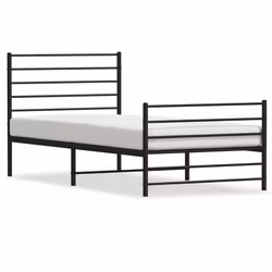 Giroletto con Testiera e Pediera Metallo Nero 80x200 cmcod mxl 94624 - Vista aggiuntiva 2