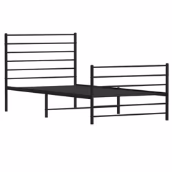 Giroletto con Testiera e Pediera Metallo Nero 80x200 cmcod mxl 94624 - Vista aggiuntiva 3