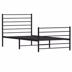 Giroletto con Testiera e Pediera Metallo Nero 90x190 cmcod mxl 73270