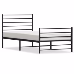 Giroletto con Testiera e Pediera Metallo Nero 90x200 cmcod mxl 128213 - Vista aggiuntiva 2