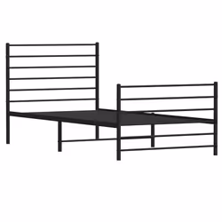 Giroletto con Testiera e Pediera Metallo Nero 90x200 cmcod mxl 128213 - Vista aggiuntiva 3