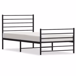 Giroletto con Testiera e Pediera Metallo Nero 100x200 cmcod mxl 118584 - Vista aggiuntiva 2