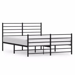 Giroletto con Testiera e Pediera Metallo Nero 120x200 cmcod mxl 97320 - Vista aggiuntiva 2