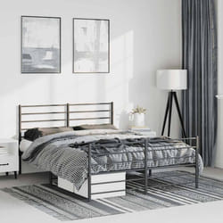 Giroletto con Testiera e Pediera Metallo Nero 135x190 cmcod mxl 80543