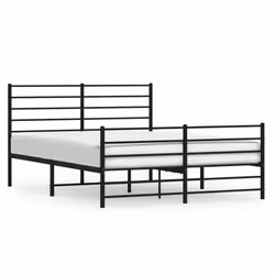 Giroletto con Testiera e Pediera Metallo Nero 140x190 cmcod mxl 97306 - Vista aggiuntiva 2