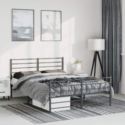Giroletto con Testiera e Pediera Metallo Nero 150x200 cmcod mxl 129469