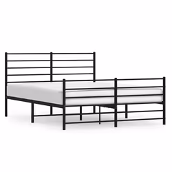 Giroletto con Testiera e Pediera Metallo Nero 150x200 cmcod mxl 129469 - Vista aggiuntiva 2