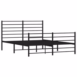 Giroletto con Testiera e Pediera Metallo Nero 160x200 cmcod mxl 103910 - Vista aggiuntiva 3