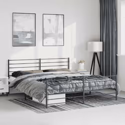 Giroletto con Testiera e Pediera Metallo Nero 183x213 cmcod mxl 104723
