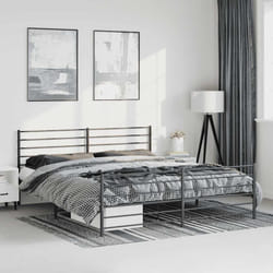 Giroletto con Testiera e Pediera Metallo Nero 183x213 cmcod mxl 104723