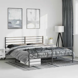 Giroletto con Testiera e Pediera Metallo Nero 193x203 cmcod mxl 80534