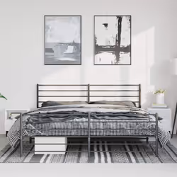 Giroletto con Testiera e Pediera Metallo Nero 193x203 cmcod mxl 80534