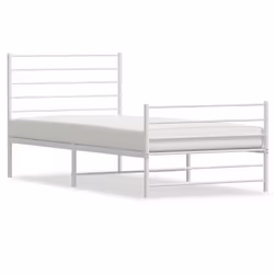 Giroletto con Testiera e Pediera Metallo Bianco 75x190 cmcod mxl 81546