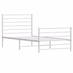 Giroletto con Testiera e Pediera Metallo Bianco 90x200 cmcod mxl 121364