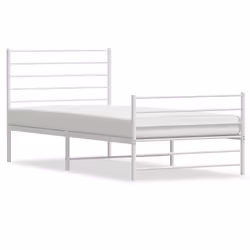 Giroletto con Testiera e Pediera Metallo Bianco 100x190 cmcod mxl 104546