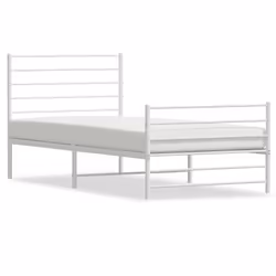 Giroletto con Testiera e Pediera Metallo Bianco 100x200 cmcod mxl 80826