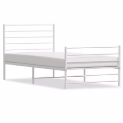 Giroletto con Testiera e Pediera Metallo Bianco 107x203 cmcod mxl 105298 - Vista aggiuntiva 2