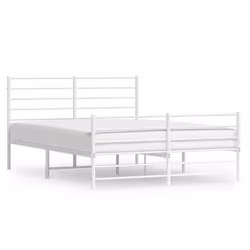 Giroletto con Testiera e Pediera Metallo Bianco 150x200 cmcod mxl 81329 - Vista aggiuntiva 2