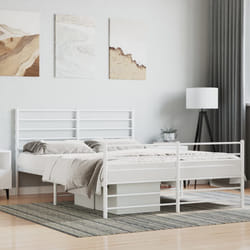 Giroletto con Testiera e Pediera Metallo Bianco 160x200 cmcod mxl 103450