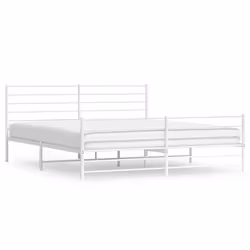 vidaXL Giroletto con Testiera e Pediera Metallo Bianco 180x200 cm - Vista aggiuntiva 2