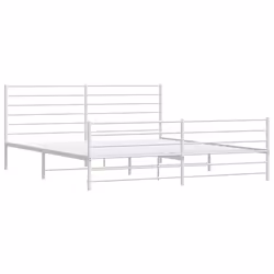 vidaXL Giroletto con Testiera e Pediera Metallo Bianco 180x200 cm - Vista aggiuntiva 3