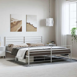 Giroletto con Testiera e Pediera Metallo Bianco 183x213 cmcod mxl 128458