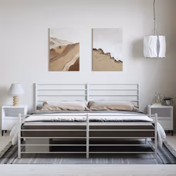 vidaXL Giroletto con Testiera e Pediera Metallo Bianco 193x203 cm - Vista aggiuntiva 3